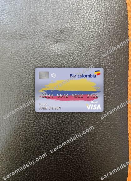 Colombia bancolombia bank visa debit card photolook front